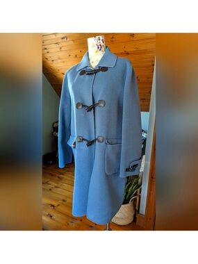 Women's Light Blue Toggle Pea Coat